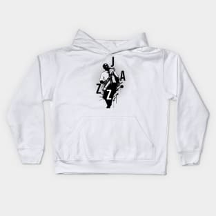 jazzman with saxophone Kids Hoodie